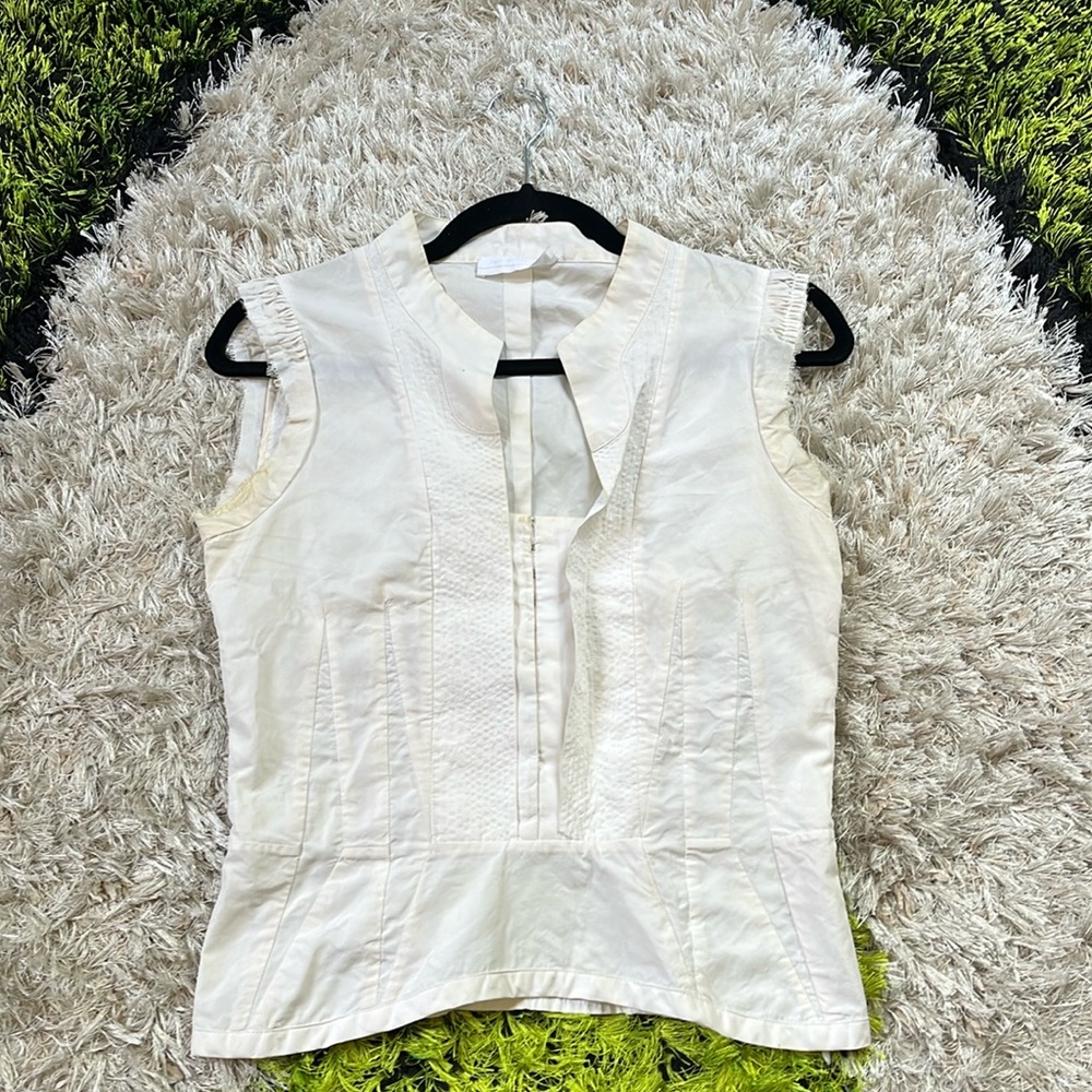 Narcisso Rodriguez White Structured Sleeveless Top